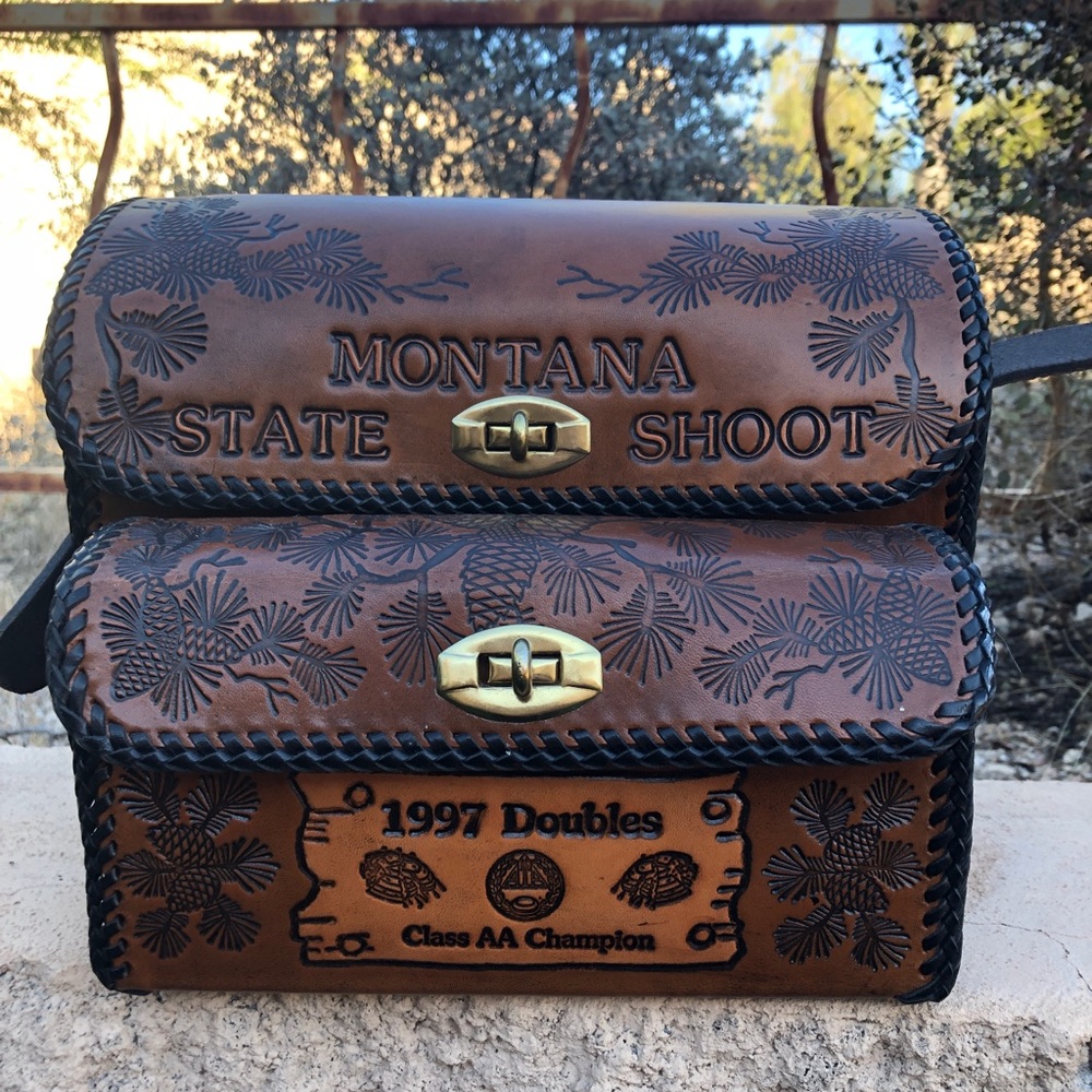 Hand Tooled Leather Ammo Case